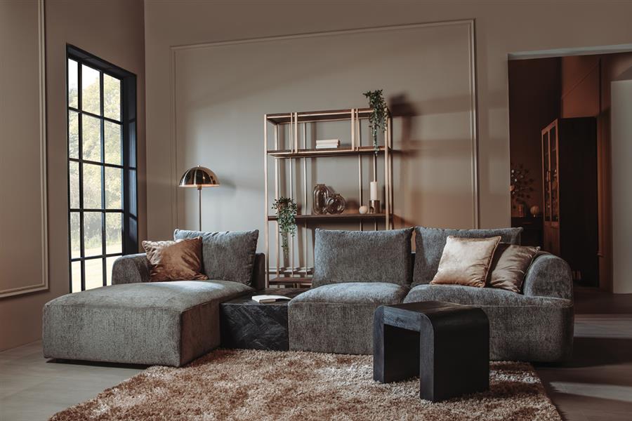 Tower Living Hoekbank Canterbury – 2,5-Zits met Chaise Longue Links – Mona Stof